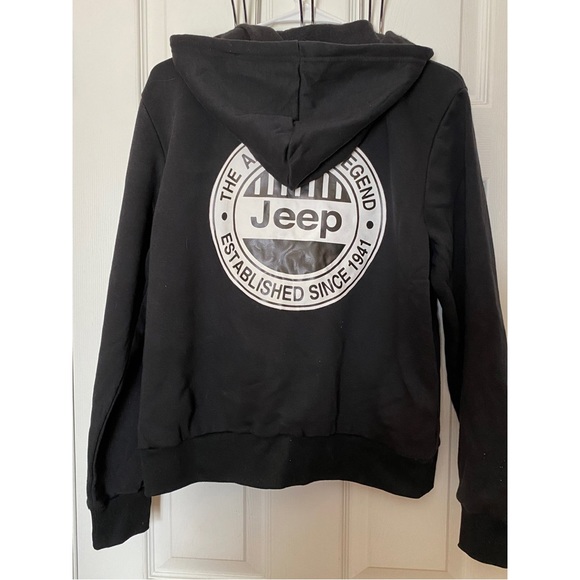 Hicloc Black Zippered JEEP Hoodie. Brand New. Never been worn. Perfect Condition - Picture 2 of 12